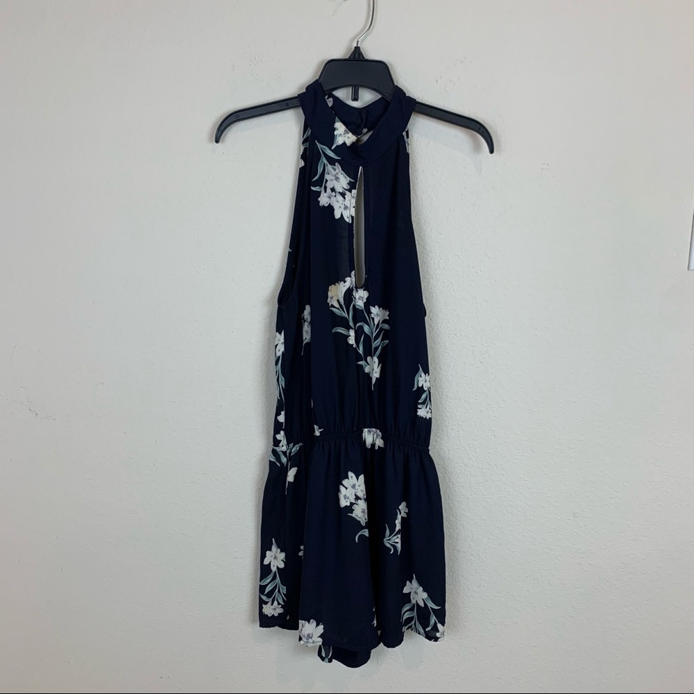 ❌Audrey 3+1 Floral Print Romper Navy Blue Size S - Picture 1 of 8